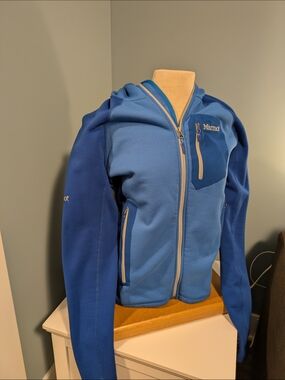 Marmot Mens Blue Two-Tone Hooded Jacket